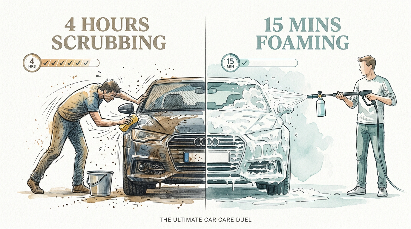 Foam Cannon Vs Sponge Wash