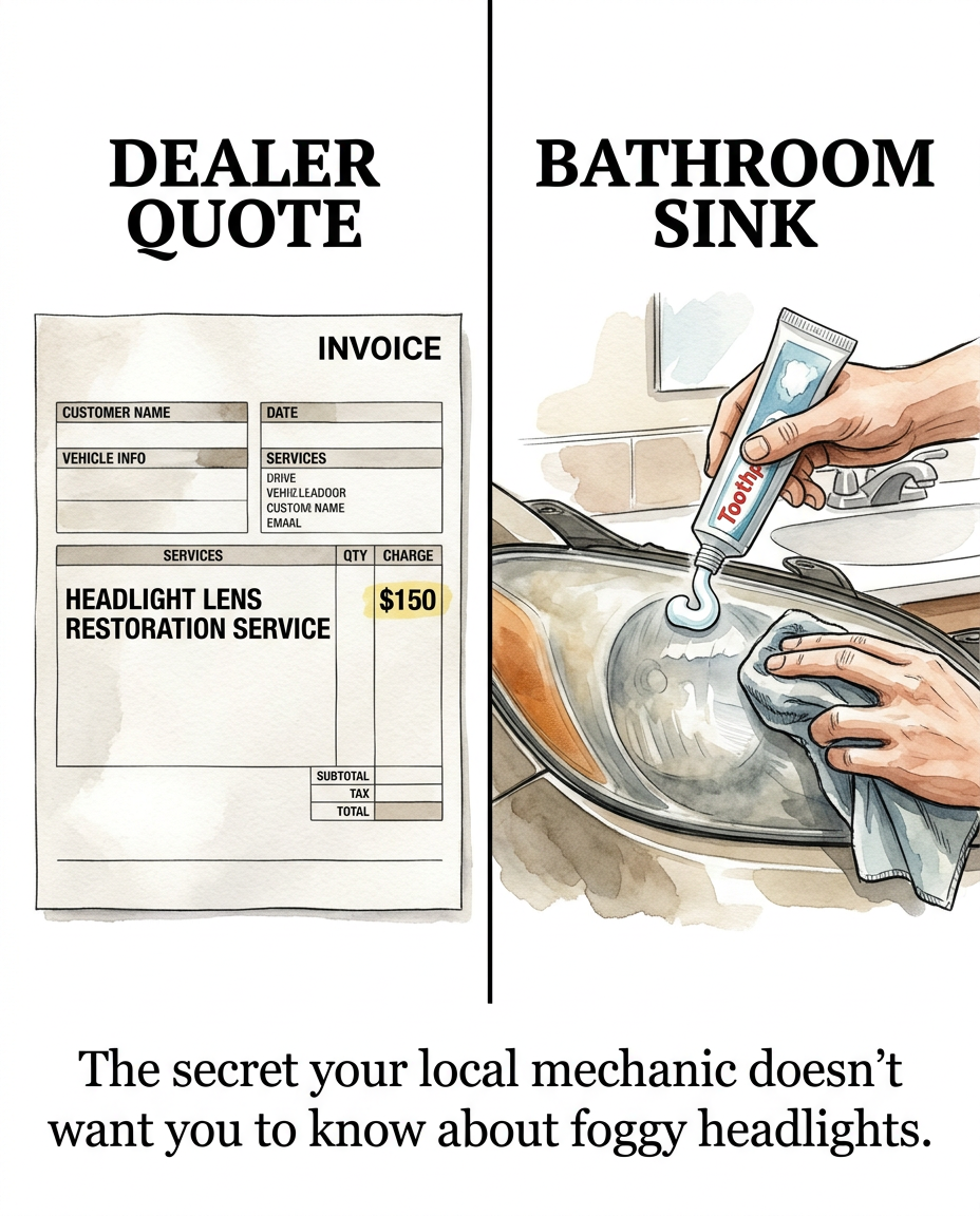 Toothpaste Headlight Restoration Hack